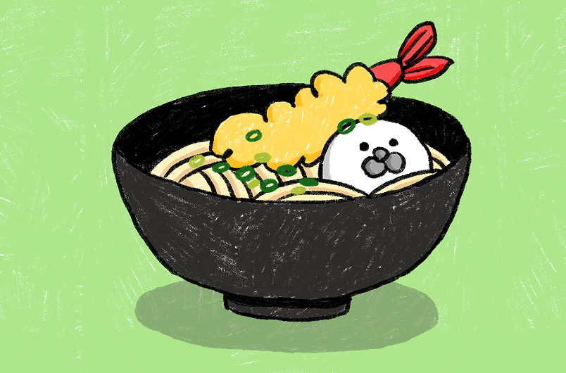 自作イラスト てんぷらうどん
